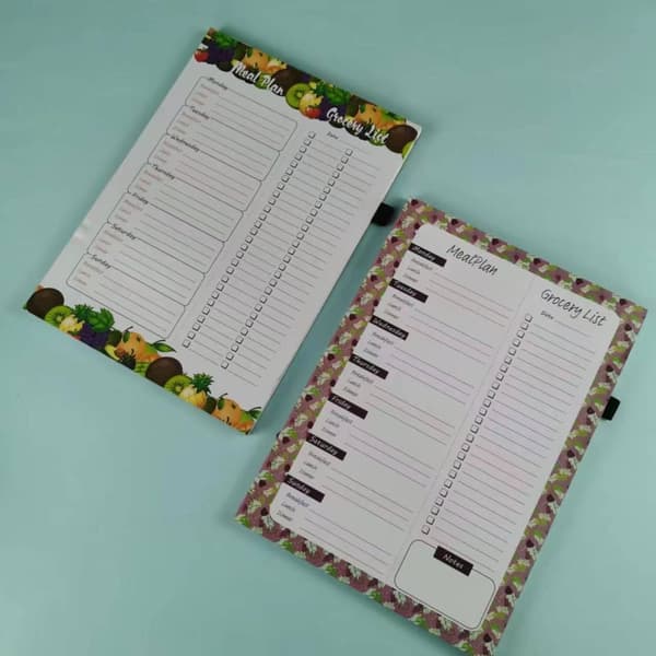 INF Ugeplanlægningsnotesbog med penneholder og sticky notes 0