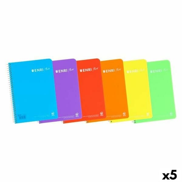 Anteckningsbok ENRI Mjukt skydd 80 Blad Quarto (5 antal)
