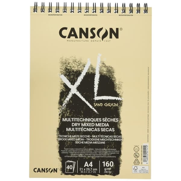 Tegneblok Canson XL Sand Natur A4 5 enheder 40 Ark 160 g/m2