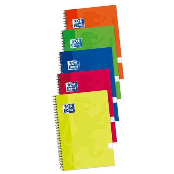 Notesbog Oxford Write&Erase Multifarvet Din A4 80 Ark 21,5 x 31,5 cm 5 Dele