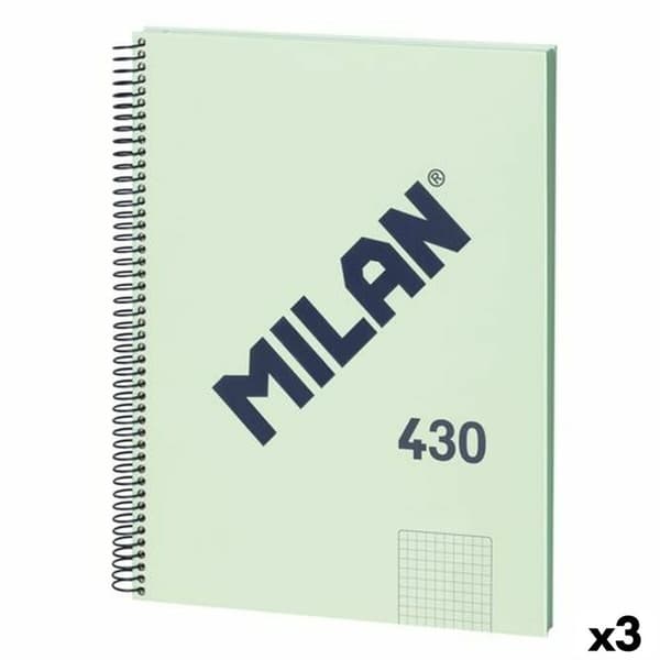 Notesbog Milan 430 Grøn A4 80 Ark (3 enheder)