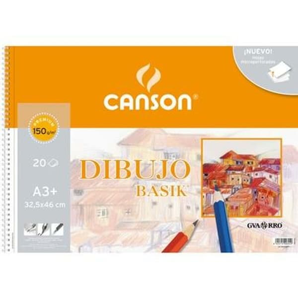 Tegneblok Canson Basik Perforeret mikro 20 Ark A3 (10 enheder)
