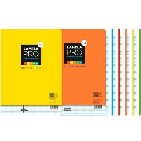 Erstatningslaken Lamela Flerfarget A4 100 Ark 3 mm (5 enheter)