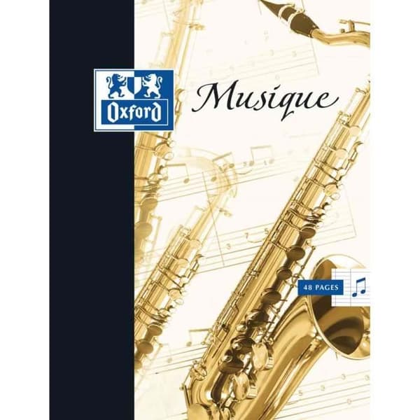 Skolhäfte Musik - OXFORD - 48 sidor - 22x17 cm - Notlinjer - Blandad