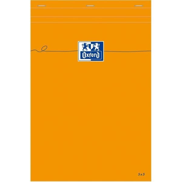 Bloc-notes - OXFORD - Små rutor - 160 sidor - 29,7 x 21 cm - Orange