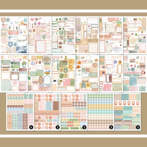 INF Skrivbar Selvklebende Planner Klistremerkebok Model 2