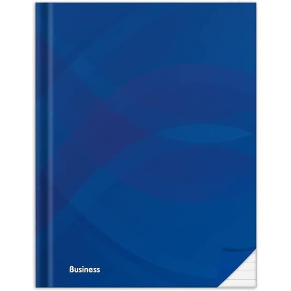 Blå Business-anteckningsbok, A4, fodrad, 192 sidor