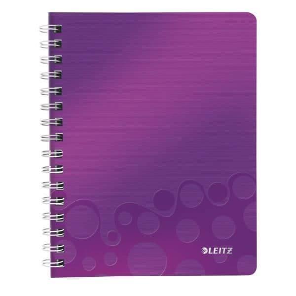 LEITZ WOW A5 Notebook - 5 x 5 - Spiral - Metalliskt lila PP-omslag