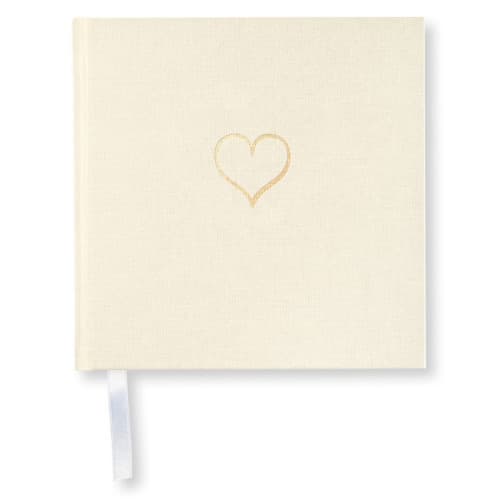 PS BLANK BOOK Heart 185 x 185 Off White