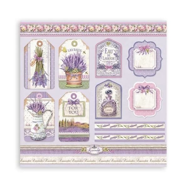 Scrapbookingpapper - STAMPERIA - Provence - Set med 10 ark - 30,5x30,5 cm - Blandat