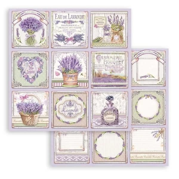 Scrapbookingpapper - STAMPERIA - Provence - Set med 10 ark - 30,5x30,5 cm - Blandat