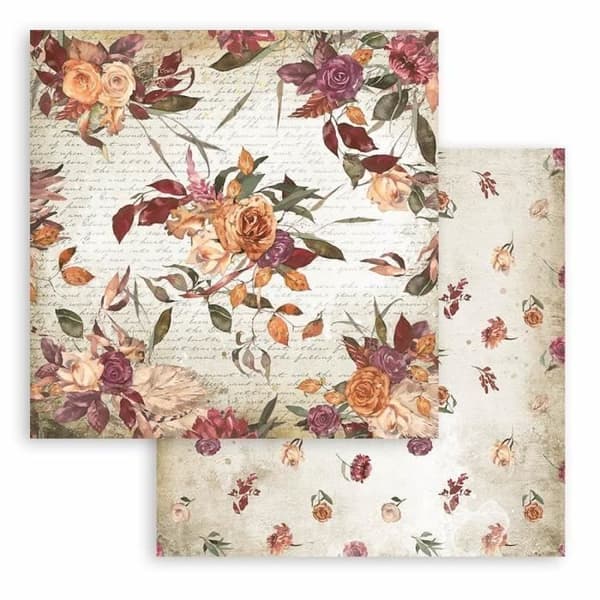 Set med 10 ark scrapbookingpapper 'Our Way' från Stamperia (30,5x30,5 cm)