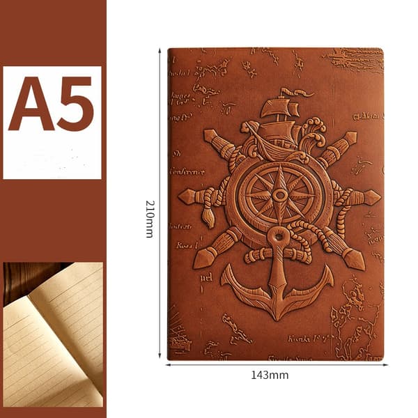 INF 3D-preget nautisk journal Brun