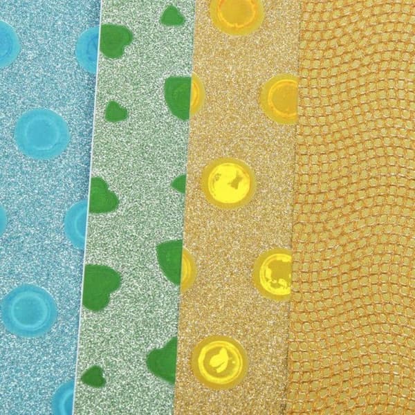 Glitterande självhäftande ark - Flerfärgad - A4 - 10-pack - Juldekoration - Olika mönster
