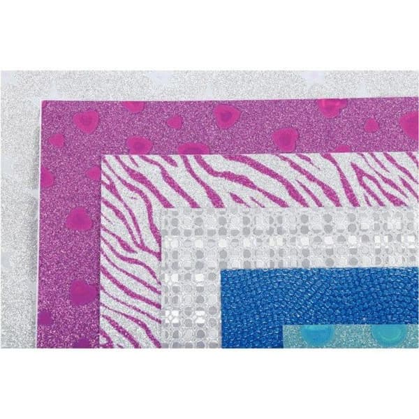 Glitterande självhäftande ark - Flerfärgad - A4 - 10-pack - Juldekoration - Olika mönster