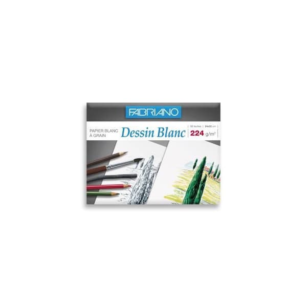 Papier Beaux-Arts - FABRIANO - 24x32 cm - 224 g/m² - 12 ark - Vit