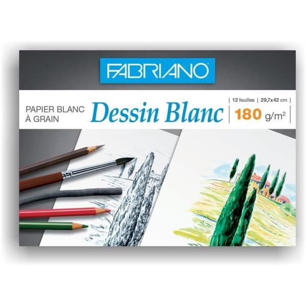 FABRIANO Vit teckningspåse 180g 29,7*42