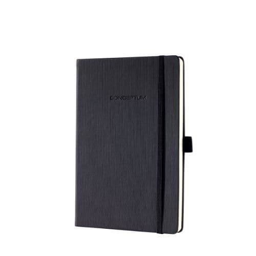 A5 fodrad anteckningsbok - Sigel - Conceptum CO122 - 194 sidor - Softwave - Svart