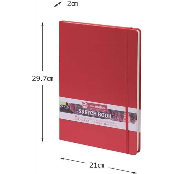 Skissbok - Royal Talens - A4-format - 80 ark - 140g - Röd