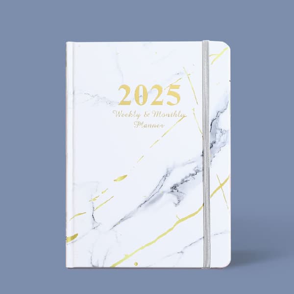 INF 2025 Marble Diary - Elastisk stängning - A5 storlek