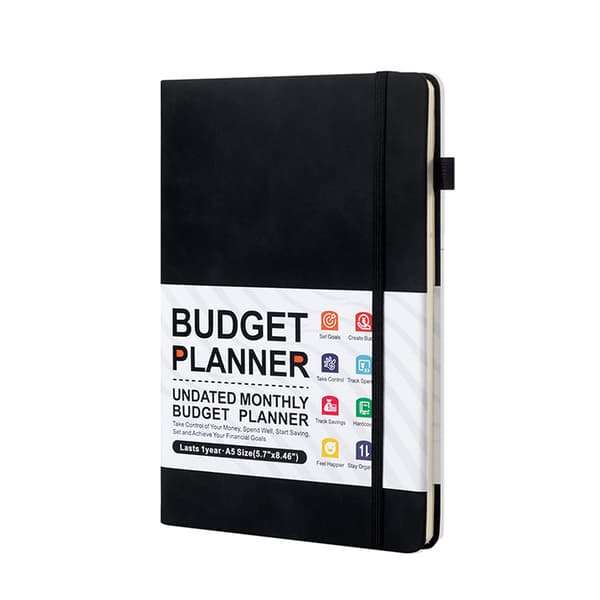 INF A5 tekonahkainen muistikirja hihnalla - Budget Planner