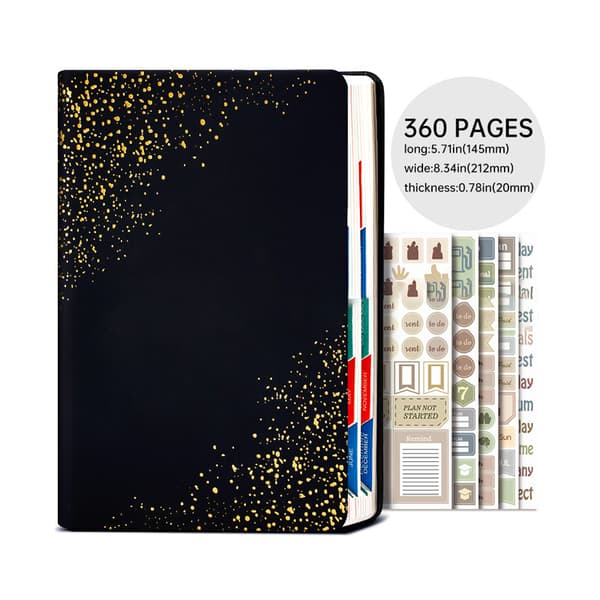 INF 2025 A5 Black Starry Sky Daily Planner Notebook