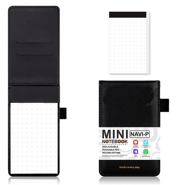INF Sort notesbog med genopfyldeligt papir (50 ark) Dot matrix refill