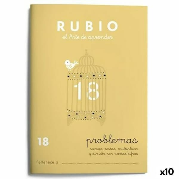 Matematik övningsbok Rubio Nº 18 A5 spanska 20 Blad (10 antal)