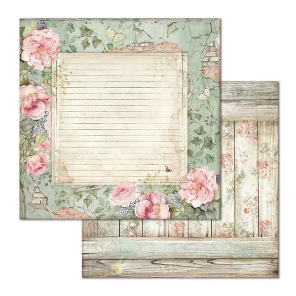 Pappersscrapbooking - Stamperia - House of Roses - 10 ark - 30.5x30.5 cm - Blomtema