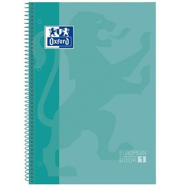 Notesbog Oxford European Book Ice Mint A4 A4+ 80 Ark 5 Dele