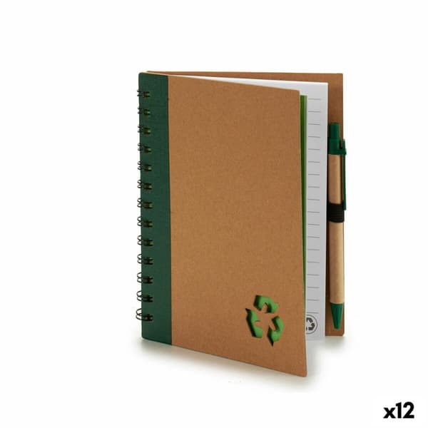 Ringbind Bog med Kuglepen Pincello AR1810128 1 x 18 x 14 cm Genbrugspap (12 enheder)