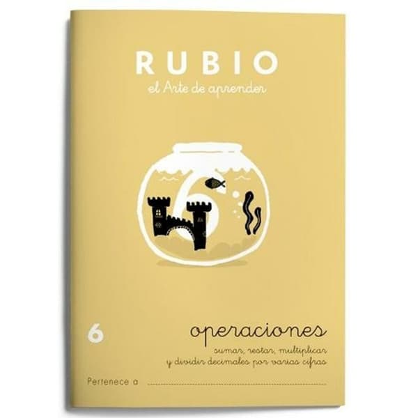 Matematikhæfte Rubio Nº 6 A5 Spansk 20 Ark (10 enheder)