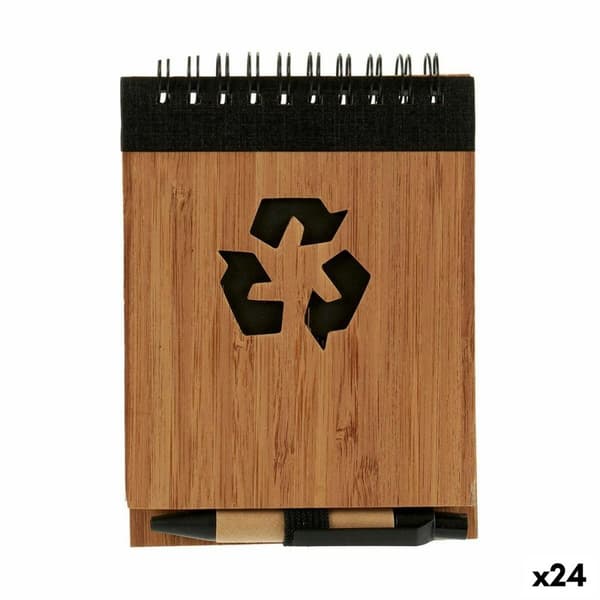 Wire-sidottu vihko kuulakärkikynällä Pincello AR1810139 1 x 10 x 13 cm Bambu (24 osaa)