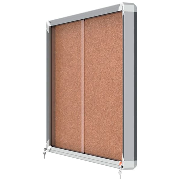 Nobo Premium Plus 8xa4 Interior Interior Kork Overflade Vitrine Med Skydedør