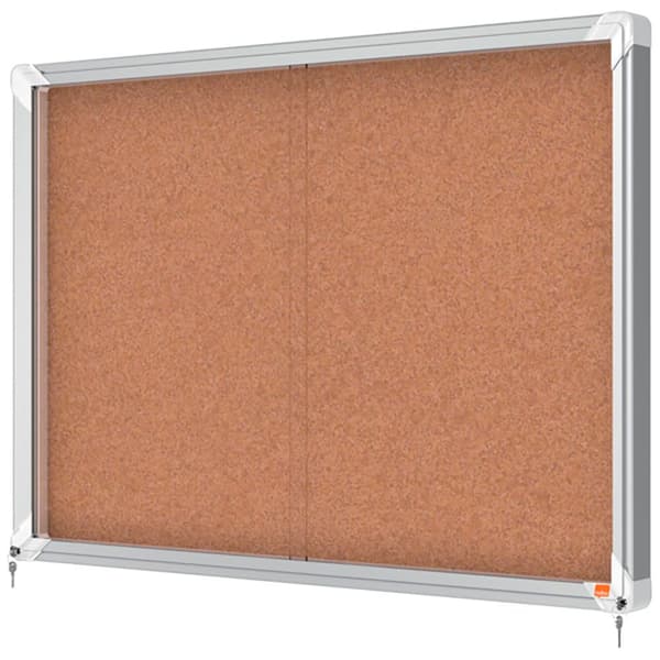 Nobo Premium Plus 8xa4 Interior Interior Kork Overflade Vitrine Med Skydedør