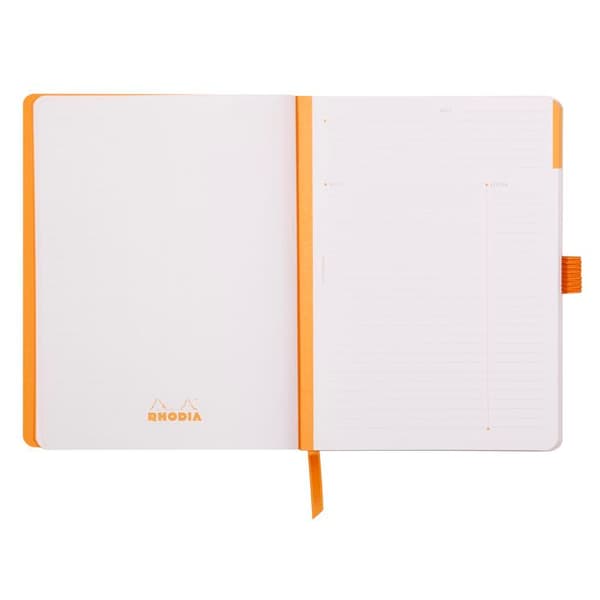 Mikroperforerad pappersanteckningsbok med resår + Rhodia Meeting-penna