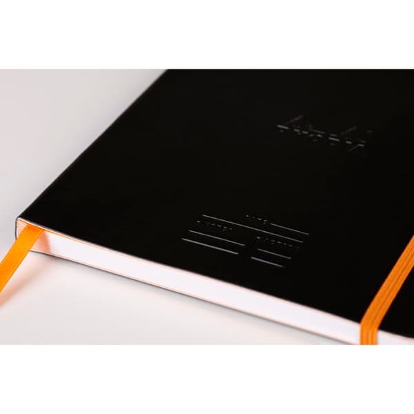Mikroperforerad pappersanteckningsbok med resår + Rhodia Meeting-penna