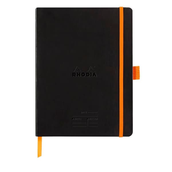 Mikroperforerad pappersanteckningsbok med resår + Rhodia Meeting-penna
