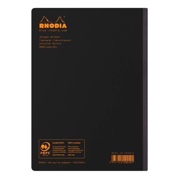 Cahier A5 - Rhodia - Classic Composition - 160 sidor - Ej mikroborrad - Linjärt 7 mm
