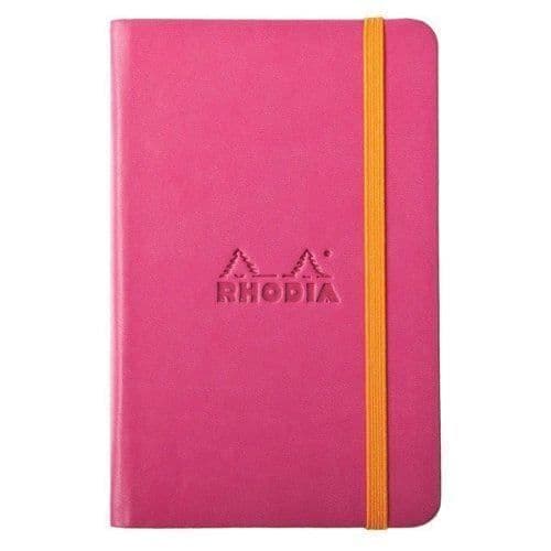 Rhodia Rhodiarama Skrivbordsunderlägg med hårt pärm och soft touch A6 192 sidor Hallon