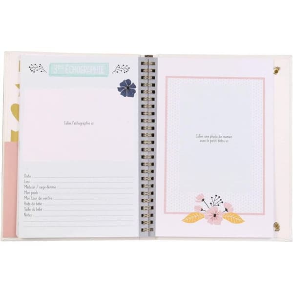 Mamma Graviditet Barns anteckningsbok, PU4006, vitguld