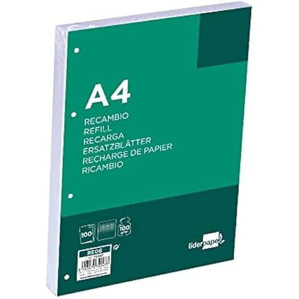 Byte av horisontell ränder - LIDERPAPEL - rE06 - DIN A4 - 90 g/m2 - Vit