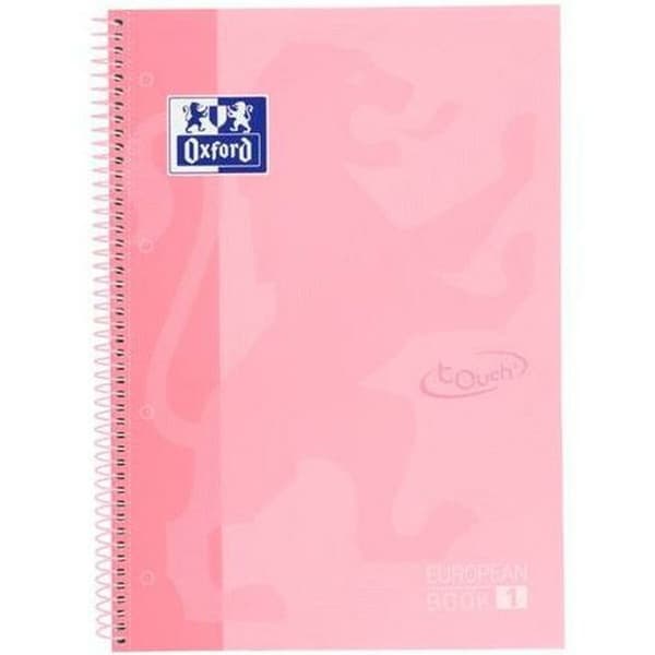 Notesbog Oxford European Book Lyserød A4 A4+ 80 Ark 5 Dele