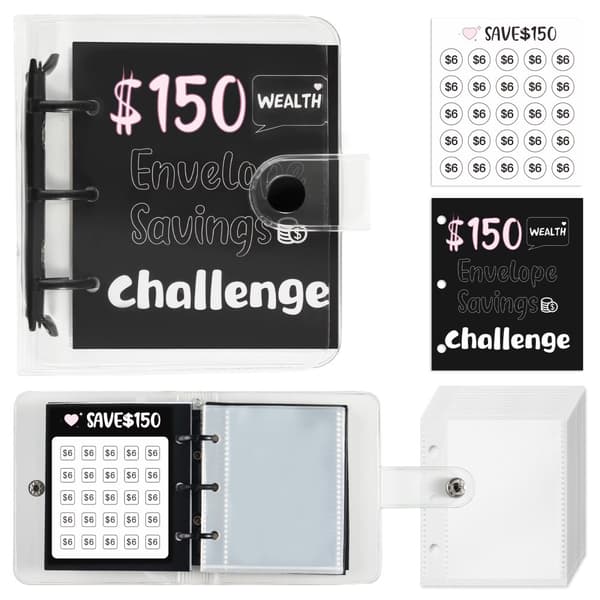 INF Pengeudfordringsbog - Mini-PVC-budgetplanlægger - $150-mål