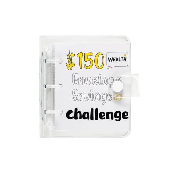 INF Utmaningsbok för sparande - Mini-pärm i PVC, budgetplanerare - $150-mål