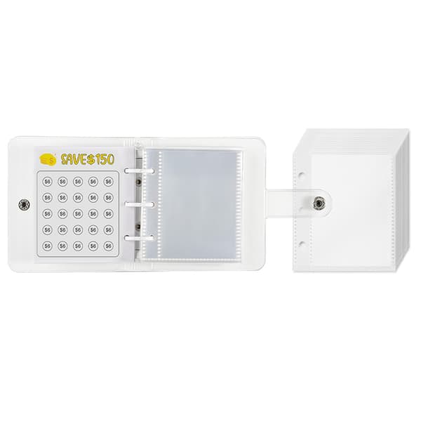 INF Money Saving Challenge Book - Mini Binder PVC Budsjettplanlegger - $ 150 mål