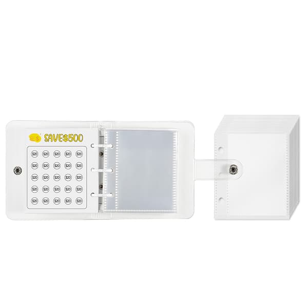 INF Money Saving Challenge Book - Mini PVC-mappe, $500 mål