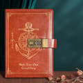Miniatyrbilde 4 av 4: INF B6 tykk journal med lås, vintage skipshjuldesign