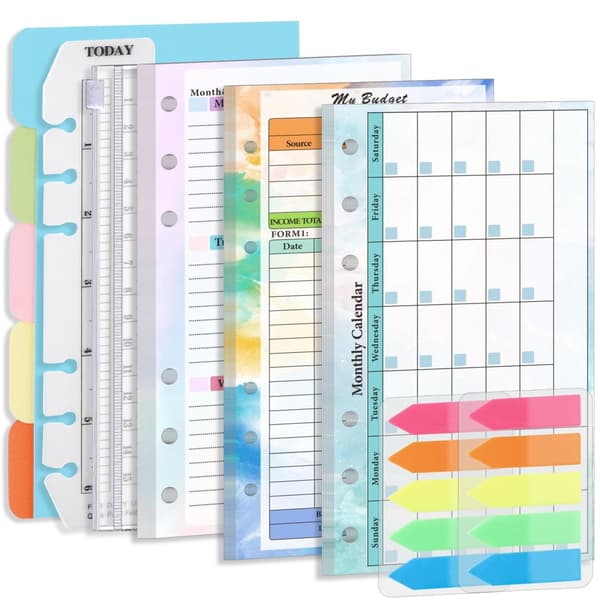 INF A6 Planner Inserts, Budget Binder Inserts with 7 Pockets, Financial Planner Refill Paper, Expense Tracker Inserts - Gradient