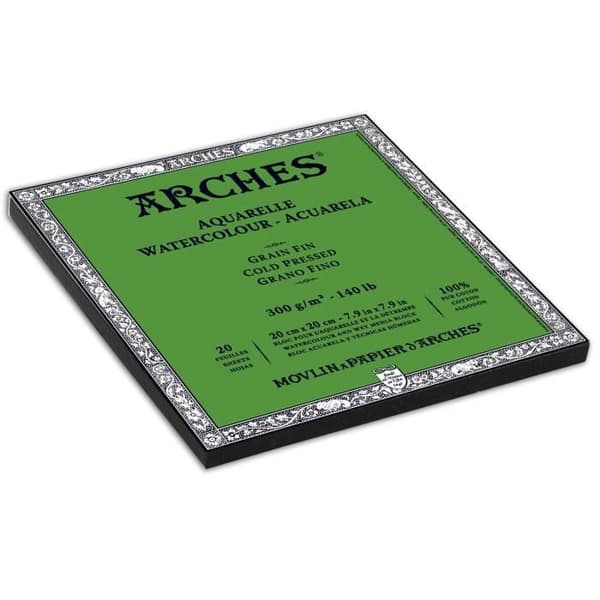 Pad 20 ark 20x20 300g naturlig vit finkornig